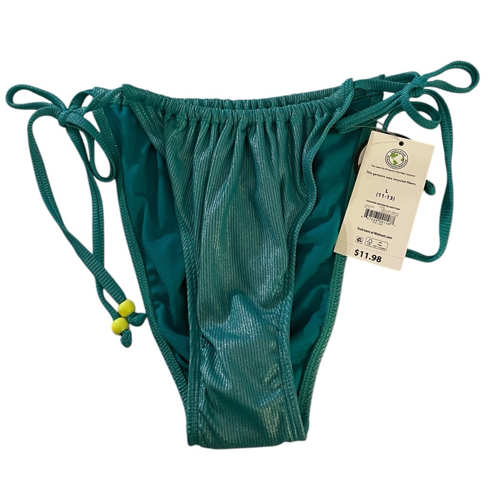 BNWT No Boundaries Teal Bikini Bottom w/ Adjustable Ties (Turquoise,Multi Sizes)
